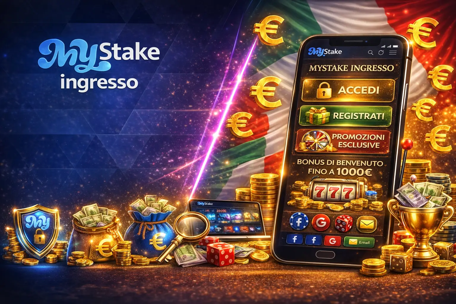 Mystake App ingresso: Accesso dal cellulare